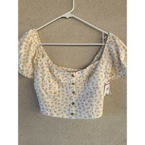 Billibong Women’s Floral Crop Top / Sz L NWT